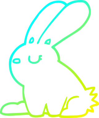 Bir insan tarafından çizilmiş bir çizgi film tavşanı çizimi