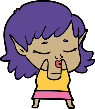 Bir insan tarafından çizilmiş güzel elf kızı.