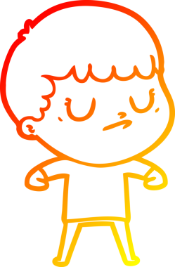 Bir insan tarafından çizilen huysuz bir çocuğun sıcak çizgi çizimi.