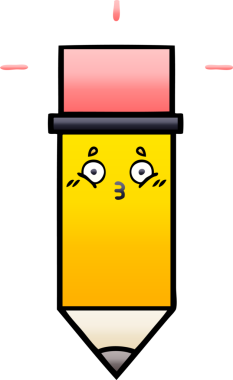 Bir insan tarafından çizilmiş bir kalemin gölgelenmiş karikatürü