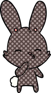 Bir insan tarafından çizilmiş meraklı tavşan çizgi filmi.