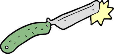 Bir insan tarafından çizilmiş keskin bir jilet.