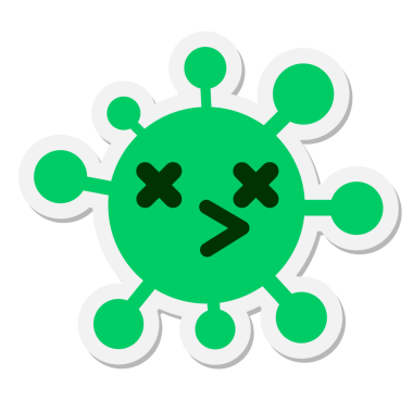 Bir insan tarafından çizilmiş ölü kuş virüsü etiketi