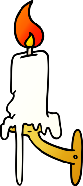 Bir insan tarafından çizilmiş bir mum çubuğunun gradyan karikatürü.