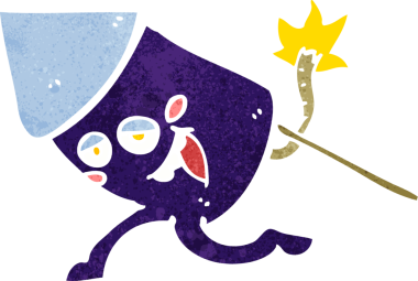 Bir insan tarafından çizilmiş komik bir havai fişek karakteri.