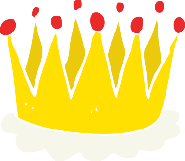 Bir insan tarafından çizilen tacın düz renk çizimi