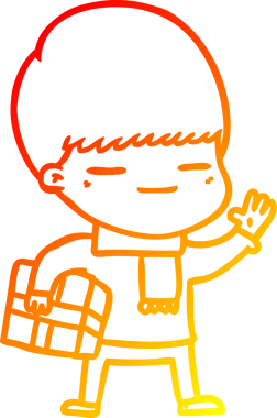 Bir insan tarafından çizilmiş, kendini beğenmiş bir çocuğun sıcak çizgi çizimi.