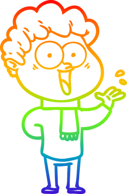 Bir insan tarafından çizilmiş mutlu bir adamın çizgi çizimi.