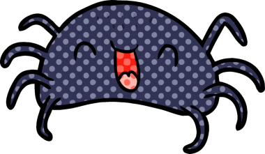 Bir insan tarafından çizilmiş cadılar bayramı örümceği çizgi filmi.