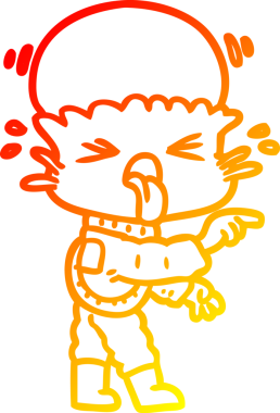 Bir insan tarafından çizilmiş garip bir çizgi film uzaylısının sıcak çizgi çizimi