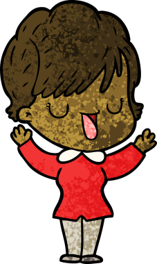 Bir insan tarafından çizilmiş bir karikatür kadın konuşuyor.