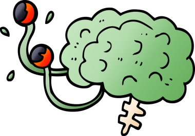 Bir insan tarafından çizilmiş karalama canavarı beyni.