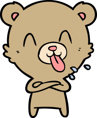 Bir insan tarafından çizilmiş kaba çizgi film ayısı.