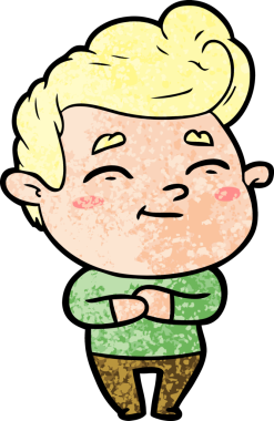 Bir insan tarafından çizilmiş mutlu çizgi film adamı.