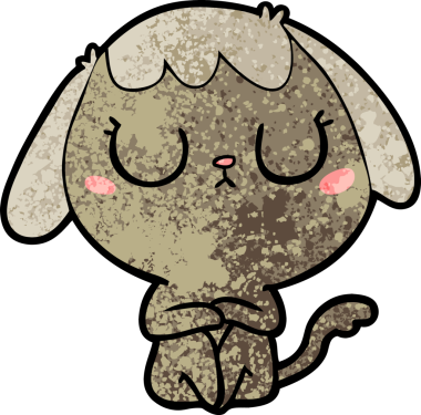 Bir insan tarafından çizilmiş şirin bir çizgi film köpeği.