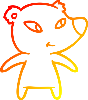 Bir insan tarafından çizilmiş sevimli bir ayının sıcak çizgi çizgisi.