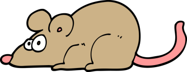 Bir insan tarafından çizilmiş el çizimi çizgi film faresi.