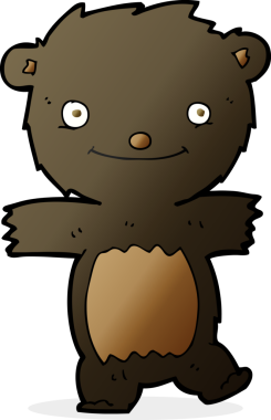 bir insan tarafından çizilmiş siyah ayı yavrusu.