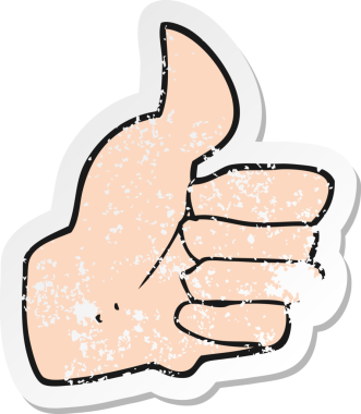 Bir insan tarafından çizilmiş bir çizgi filmin gerilimli retro yapıştırması.