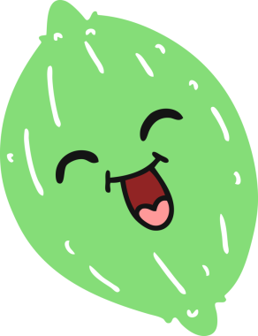 Bir insan tarafından çizilmiş mutlu bir limonun serbest çizimi