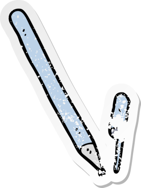 Bir insan tarafından çizilmiş karikatür kalemin gerilimli yapıştırması.