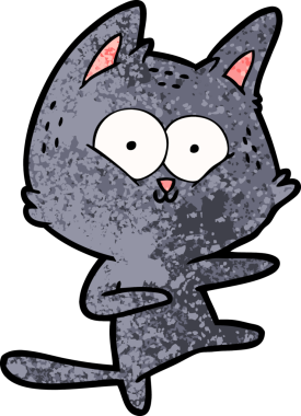 Bir insan tarafından çizilmiş kedi dansı çizgi filmi.