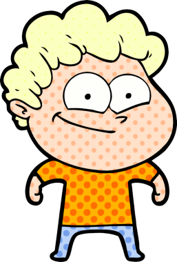 Bir insan tarafından çizilmiş mutlu bir adam.