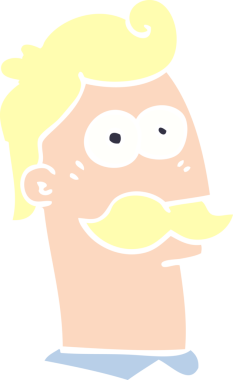 Bir insan tarafından çizilmiş bıyıklı karalama adamı.