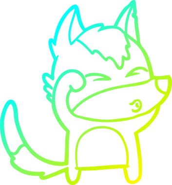 Bir insan tarafından çizilmiş bir kurt çizgi filminin soğuk çizgi çizimi.