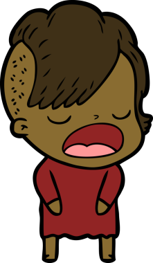 Bir insan tarafından çizilmiş havalı hippi kız çizgi filmi.