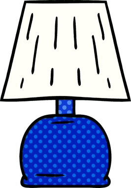 Bir insan tarafından çizilmiş bir lambanın el çizimi karikatürü.