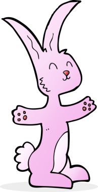 Bir insan tarafından çizilmiş çizgi film tavşanı