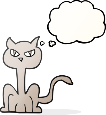 Bir insan tarafından çizilmiş serbest çizim balon karikatür kızgın kedi