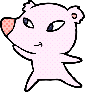 Bir insan tarafından çizilmiş sevimli çizgi film ayısı.