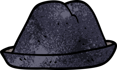 Bir insan tarafından çizilmiş karalama şapka.