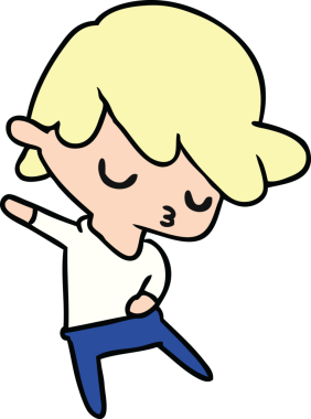 Bir insan tarafından çizilmiş kawaii çocuk karikatürü.