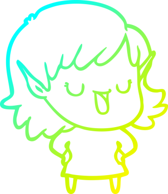 Bir insan tarafından çizilmiş soğuk gradyan çizgi çizimi.