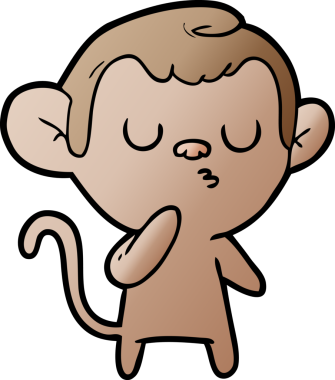 Bir insan tarafından çizilmiş çizgi maymun.