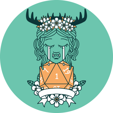 Ağlayan Ork Druid karakterinin bir insan tarafından çizilmiş doğal bir simgesi.