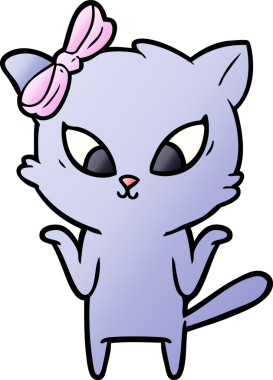 Bir insan tarafından çizilmiş çizgi film kedisi.