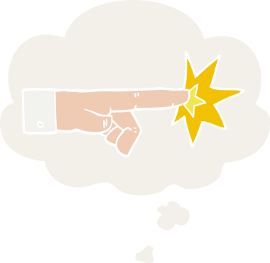 Düşünce baloncuğu olan bir insan tarafından çizilmiş bir çizgi film.