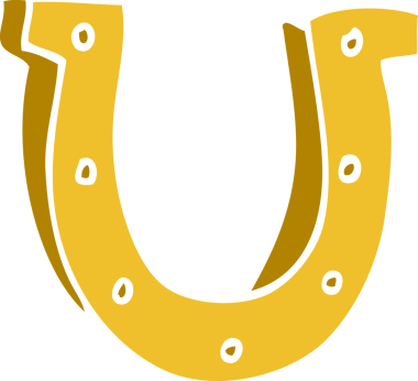 Bir insan tarafından çizilmiş altın at nalı.