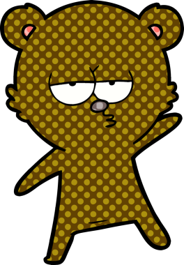 Bir insan tarafından çizilmiş sıkılmış ayı çizgi filmi