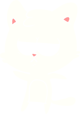 Sıkıcı düz renkli çizgi film kedisi bir insan tarafından çizildi