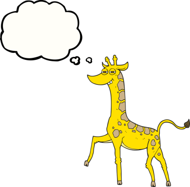 Bir insan tarafından çizilmiş serbest çizim balon zürafa karikatürü