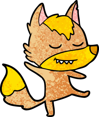 Bir insan tarafından çizilmiş tilki çizgi film karakteri