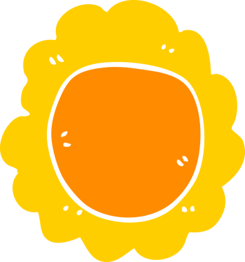 Bir insan tarafından çizilmiş düz renk çizgi film çiçeği