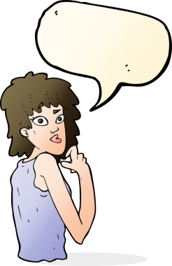 Bir insan tarafından çizilmiş konuşma balonlu bir karikatür.