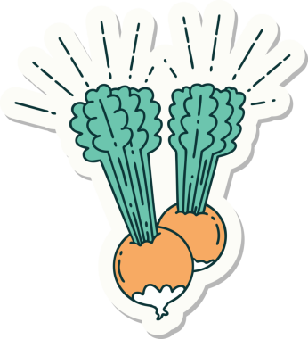 Bir insanın çizdiği yapraklı pancar dövmesi çıkartması.