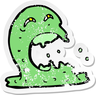 Bir insan tarafından çizilmiş iğrenç bir karikatürün gerilimli yapıştırması.